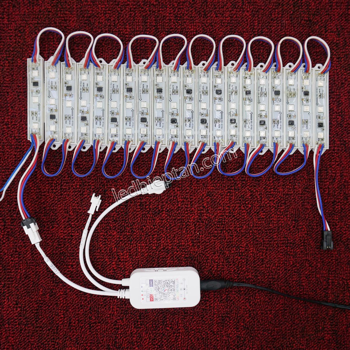 Điều khiển LED full màu nháy theo nhạc ic1903 bluetooth+remote