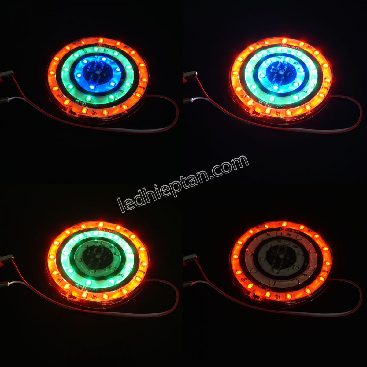 LED vòng tròn trang trí xe 8cm 12V RGB