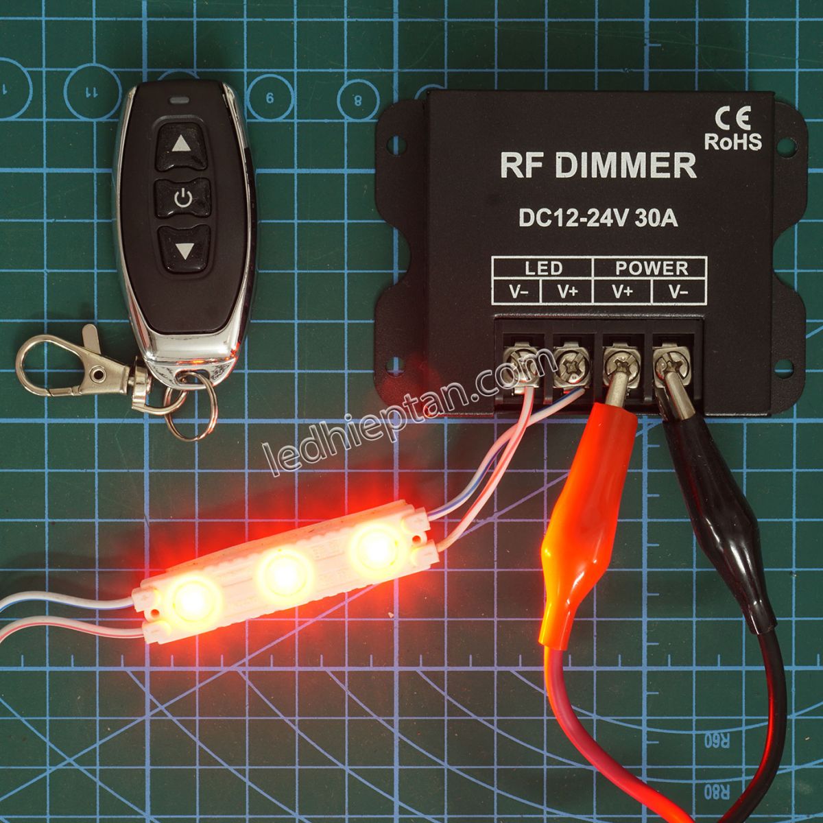 Mạch RF LED Dimmer 30A có remote