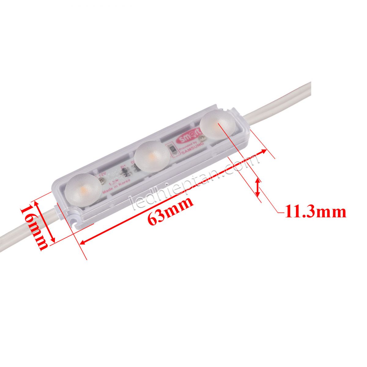 LED 3 bóng trắng ấm Hàn Quốc 2835 điểm SMART 1.2W 3000K