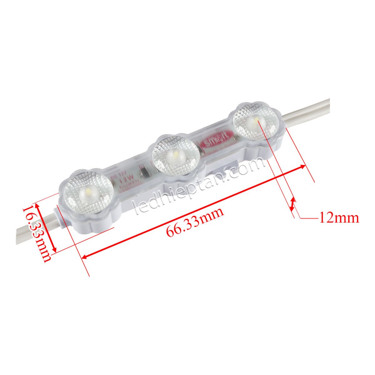 LED 3 bóng Hàn Quốc1.2W siêu ống kính SM 10000K