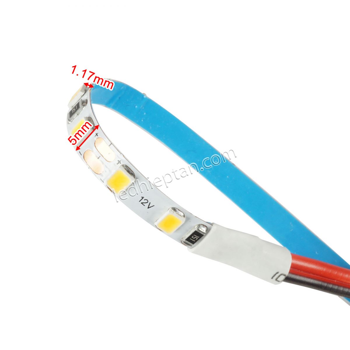 LED dây 2835 Trắng ấm 120LED IP20 12V 5m/c ngang 5mm