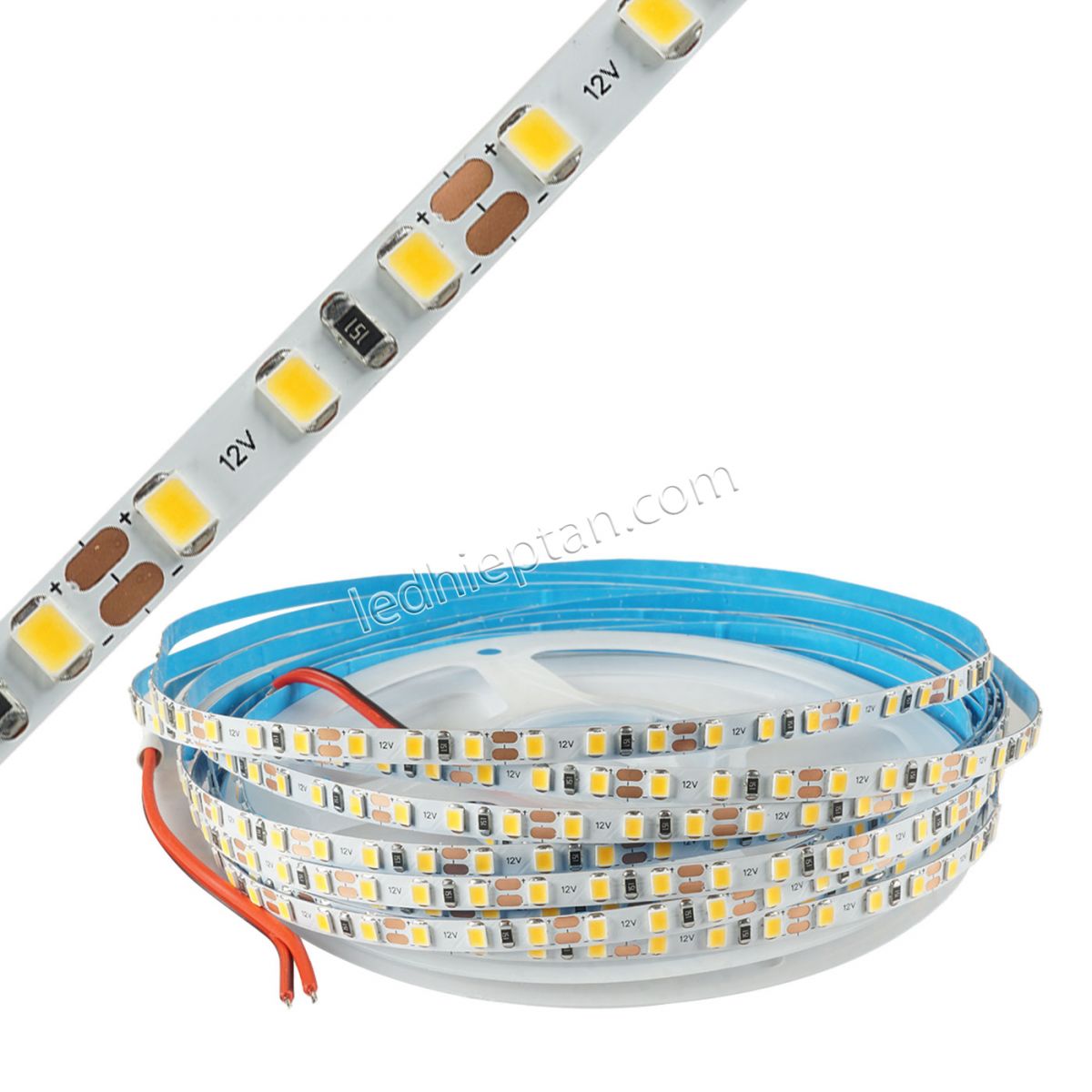 LED dây 2835 Trắng ấm 120LED IP20 12V 5m/c ngang 5mm