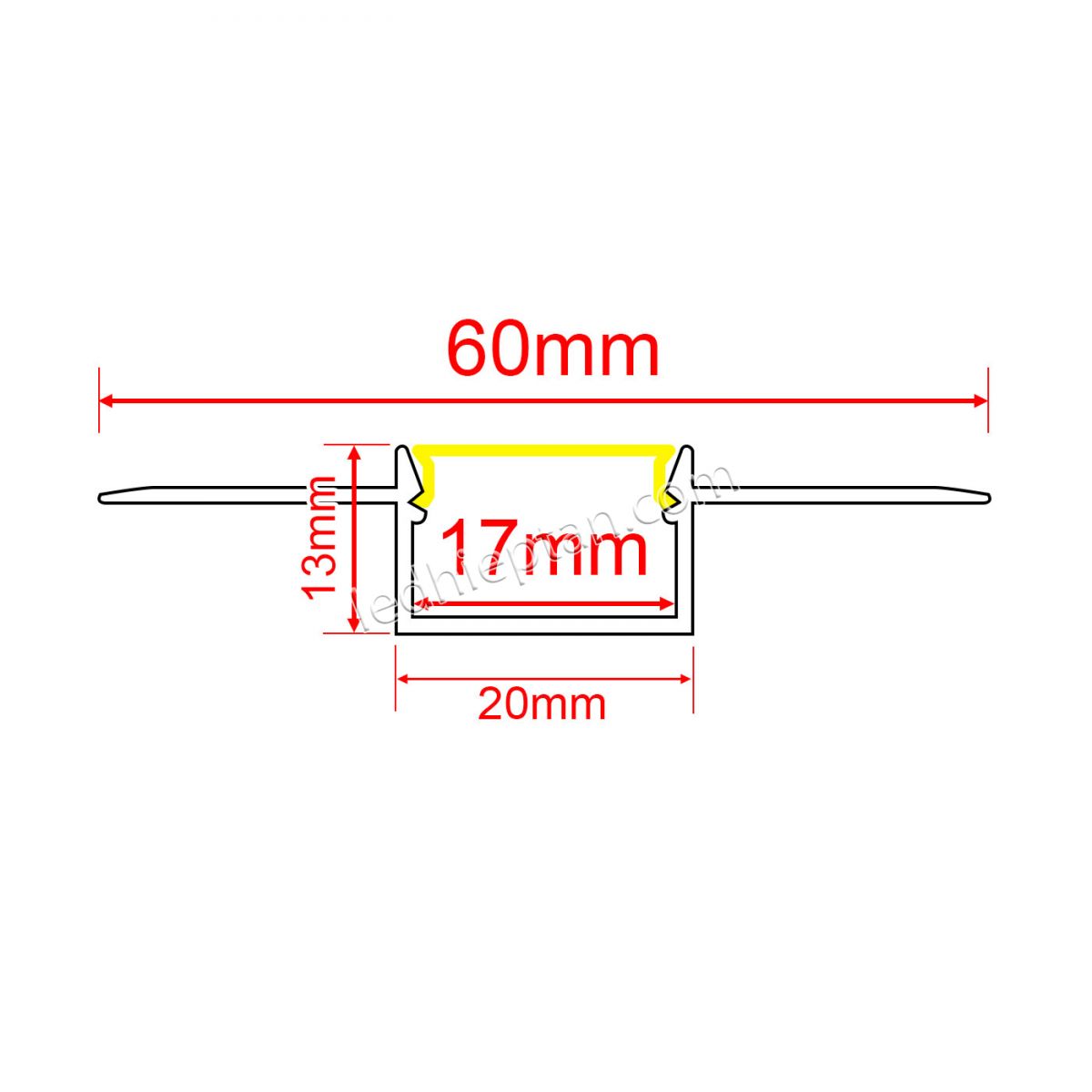 Thanh nhôm cong bản 20mm+ nắp silicon độ dài 100m