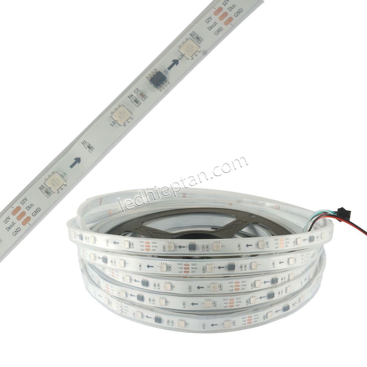 LED dây 2811 ARGB 30LED 10IC IP67 IC 8 chân