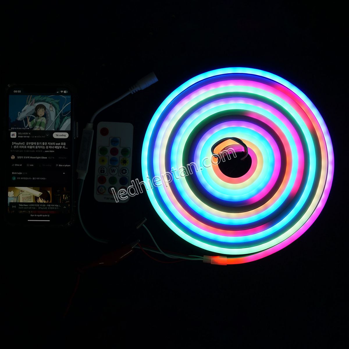 Cuộn LED neon ARGB 12V 3838 96LED 32IC IP67 6*12 1903 Lota