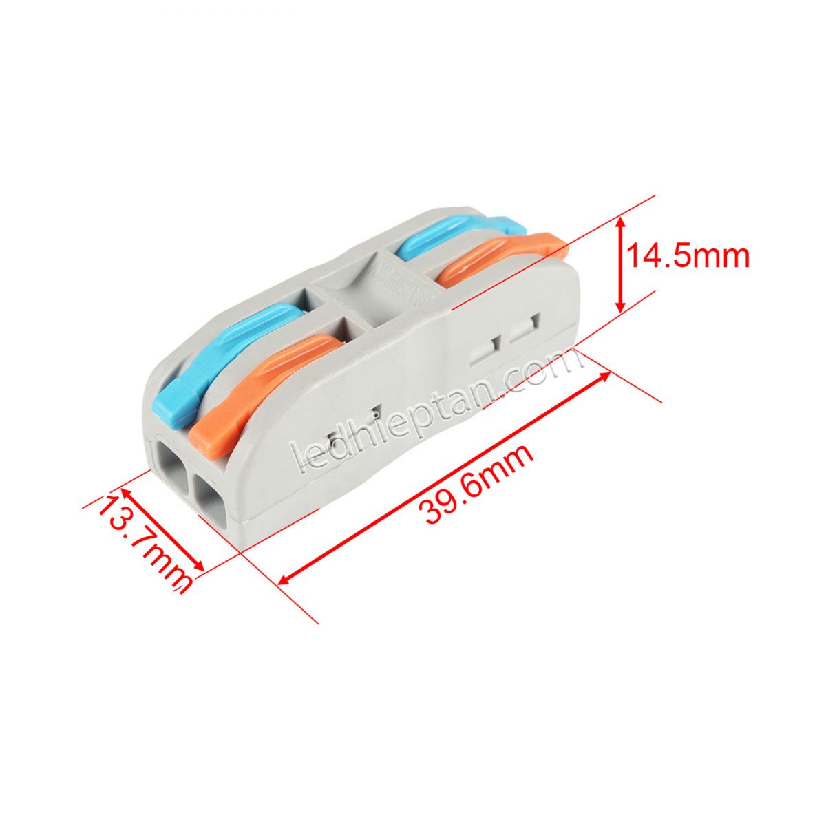 Đầu cút nối nhanh dây điện 2 ra 2-32A 0.08-2.5mm2 (2 màu) bịch 10 cái