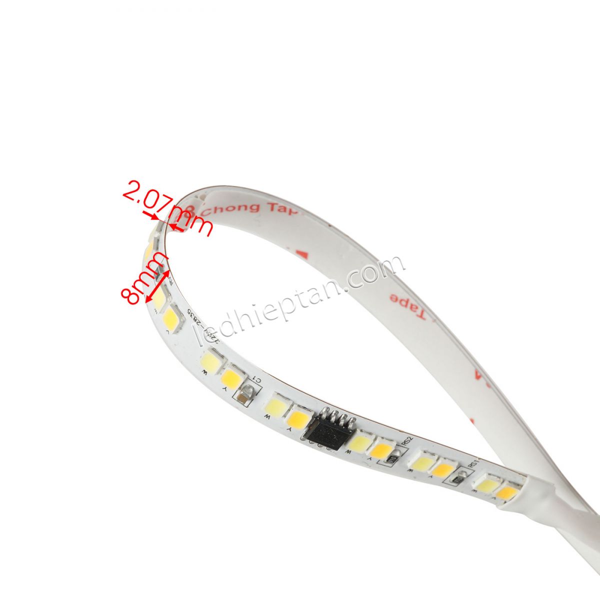 LED dây trắng trắng ấm 2835 192LED/m 220V cuộn 10m TX