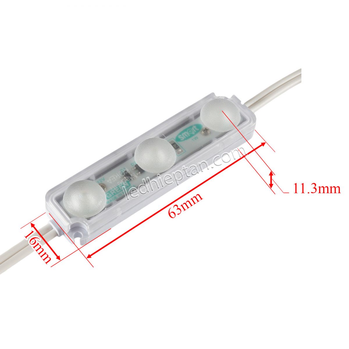 LED 3 bóng LÁ Hàn Quốc DC12V điểm SMART 1W P3NF-GE1-GR